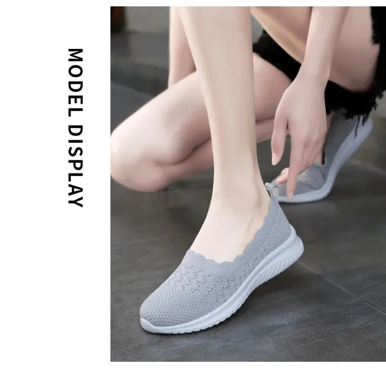 Low-cut Flying Woven Fashion Plus Size Women's Shoes