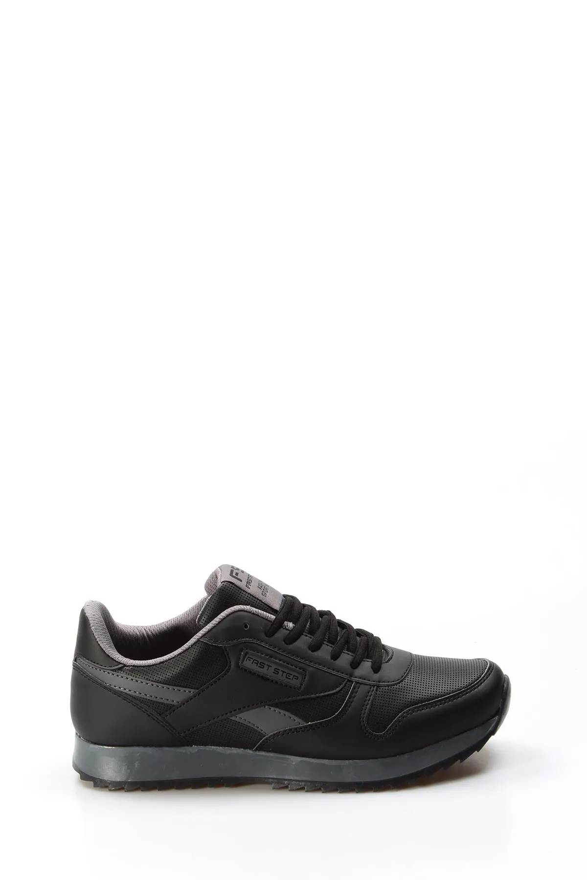 Men's Black Synthetic Lace-Up Athletic Sneakers - Wessi