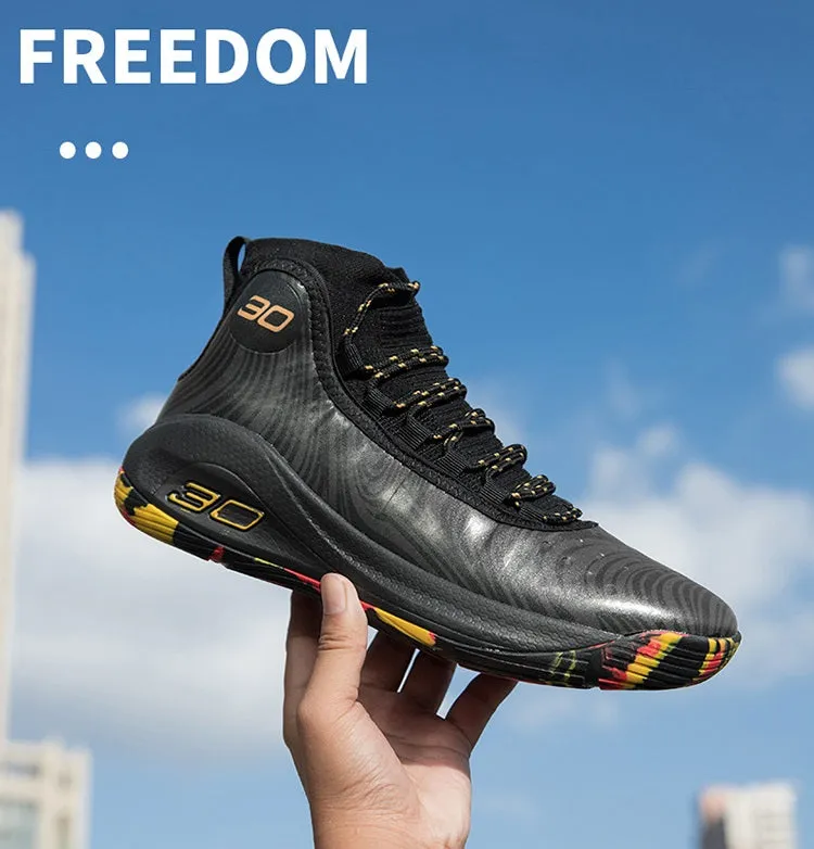 Men's Breathable High-Top Basketball Sports Sneakers