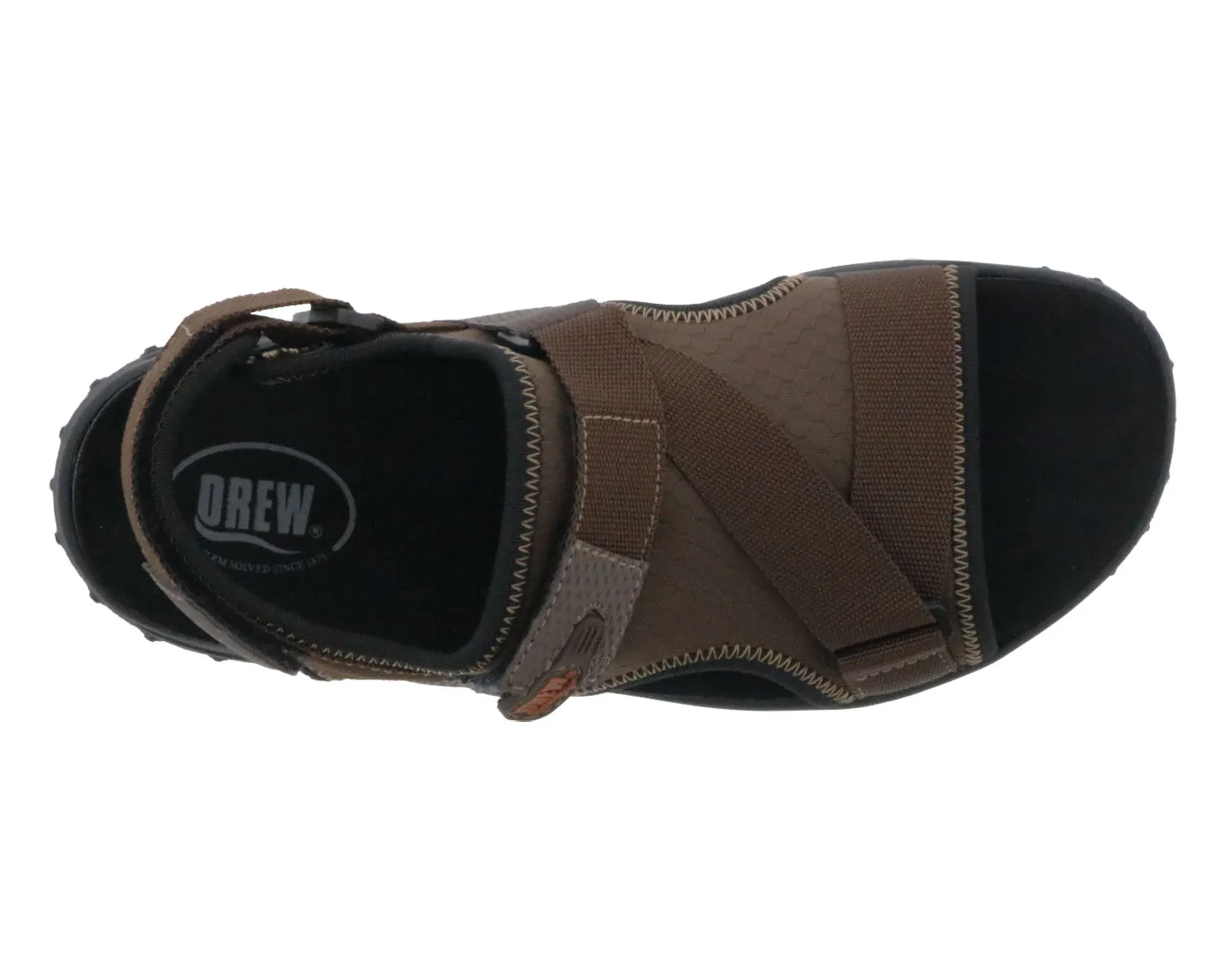 Men's Wander Adjustable Sandal EXTRA EXTRA WIDE in Brown Combo