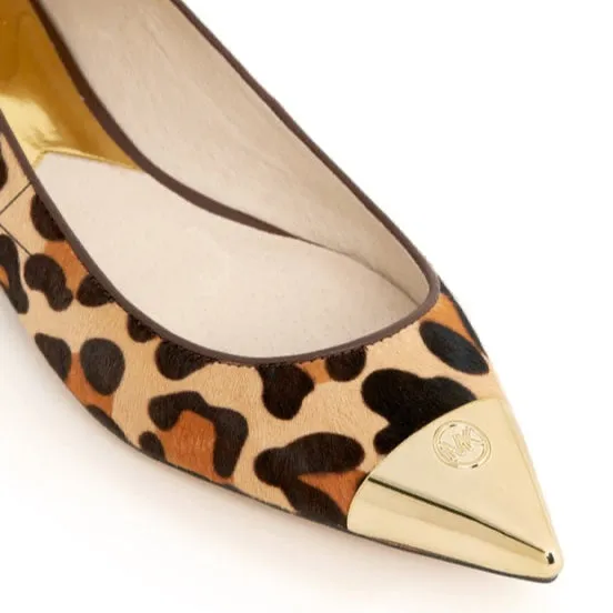 MICHAEL MICHAEL KORS cheetah pointy flat gold cap toe, 7