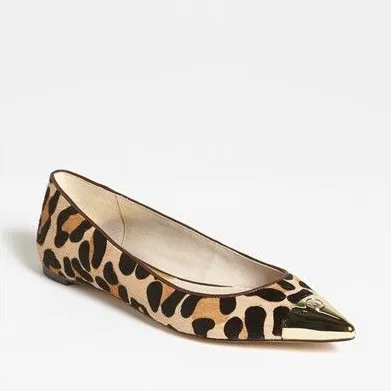 MICHAEL MICHAEL KORS cheetah pointy flat gold cap toe, 7