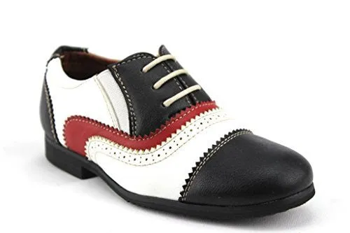 New Toddler Boys I-355 Formal Tuxedo Cap Toe Dress Shoes