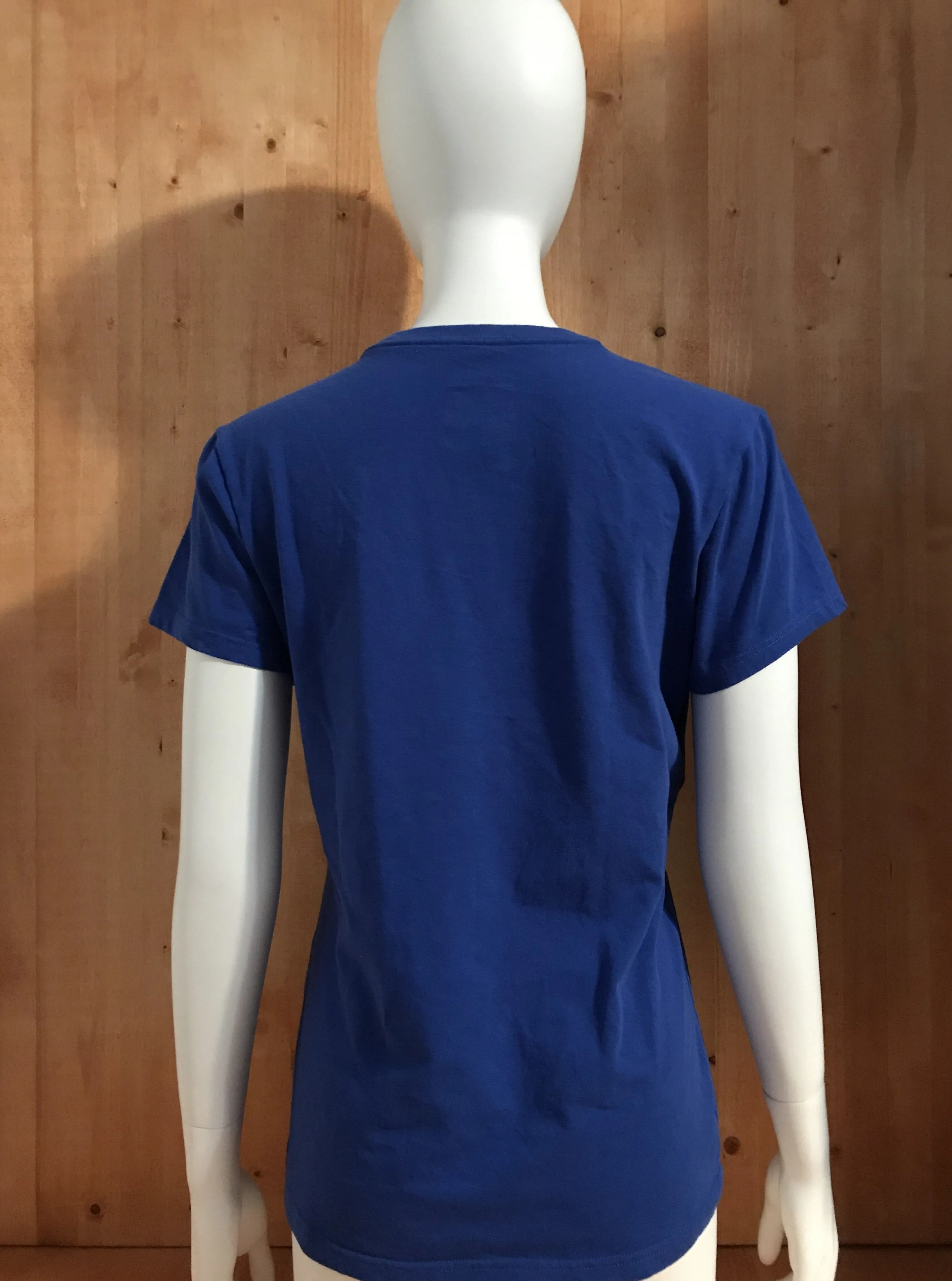 NIKE "THE ATHLETIC DEPARTMENT" DRI FIT COTTON Graphic Print Adult T-Shirt Tee Shirt L Lrg Large Blue Shirt