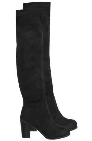 Overknee Suede Heels Black