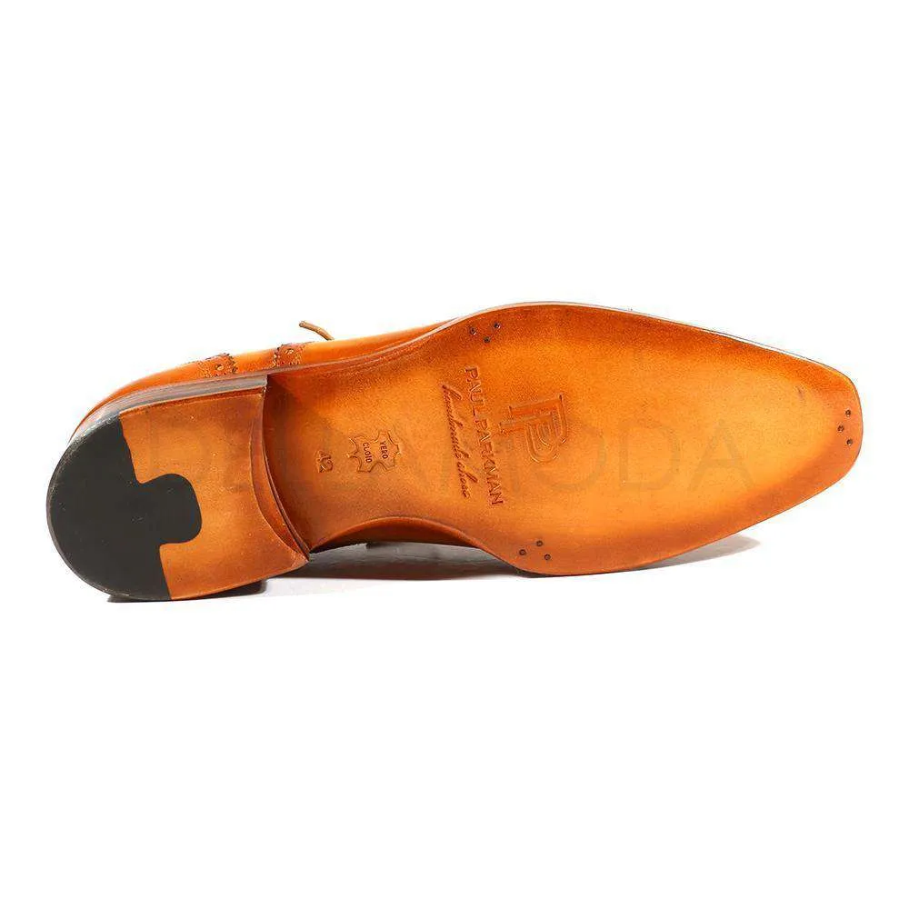 Paul Parkman Handmade Designer Shoes Men's Designer Shoes Tan Color Cap Toe Oxfords (PM2016)