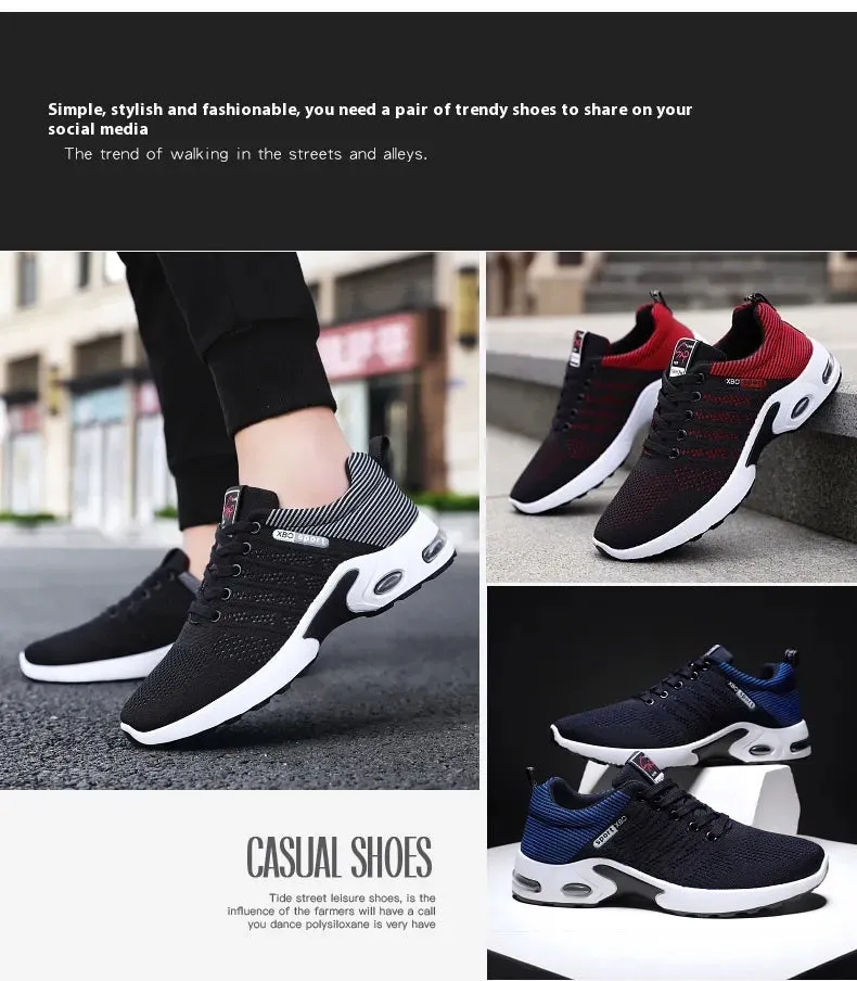 Plus Size Men's Shoes Flyknit Breathable Sneaker