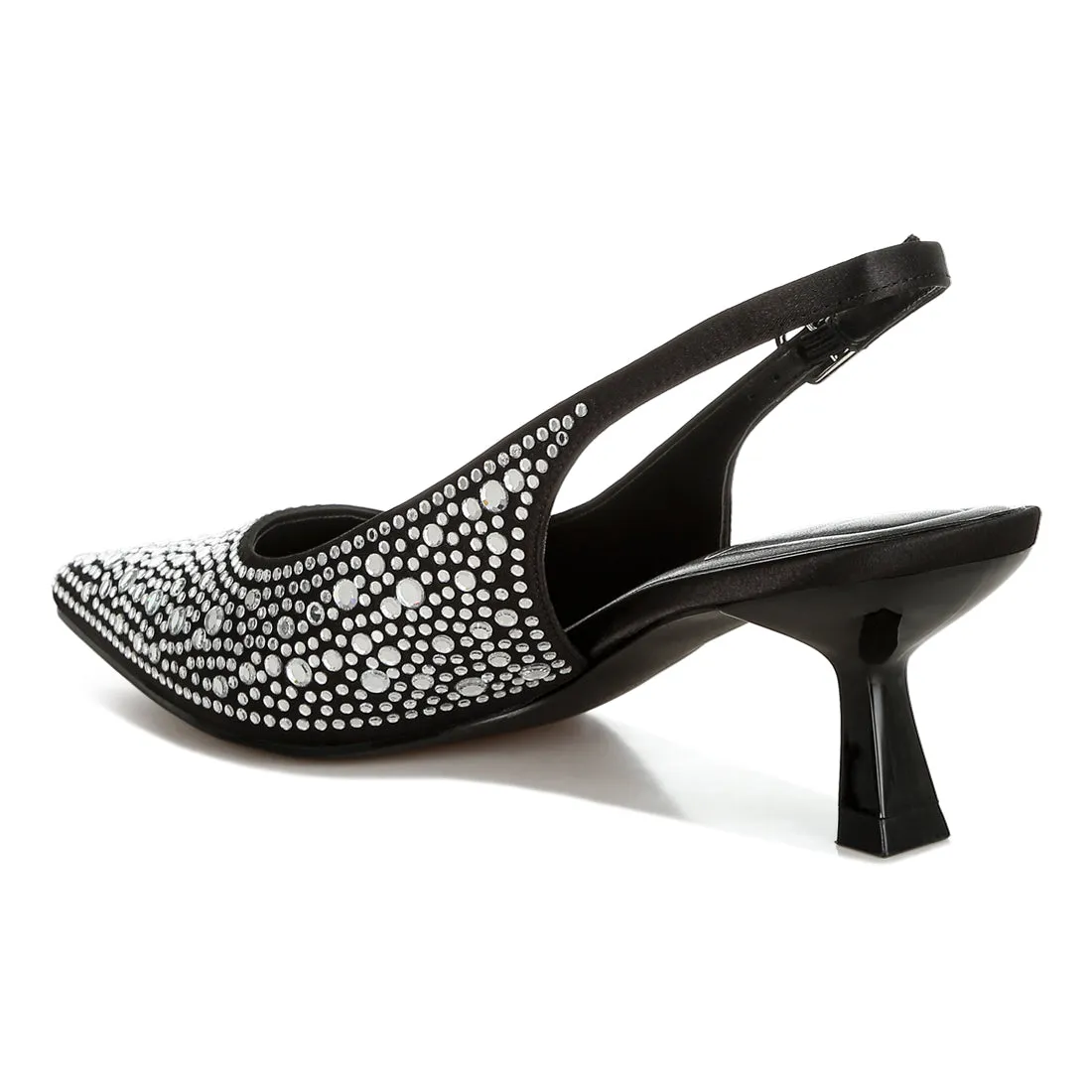 Pointed Toe Rhinestone Slingbacks