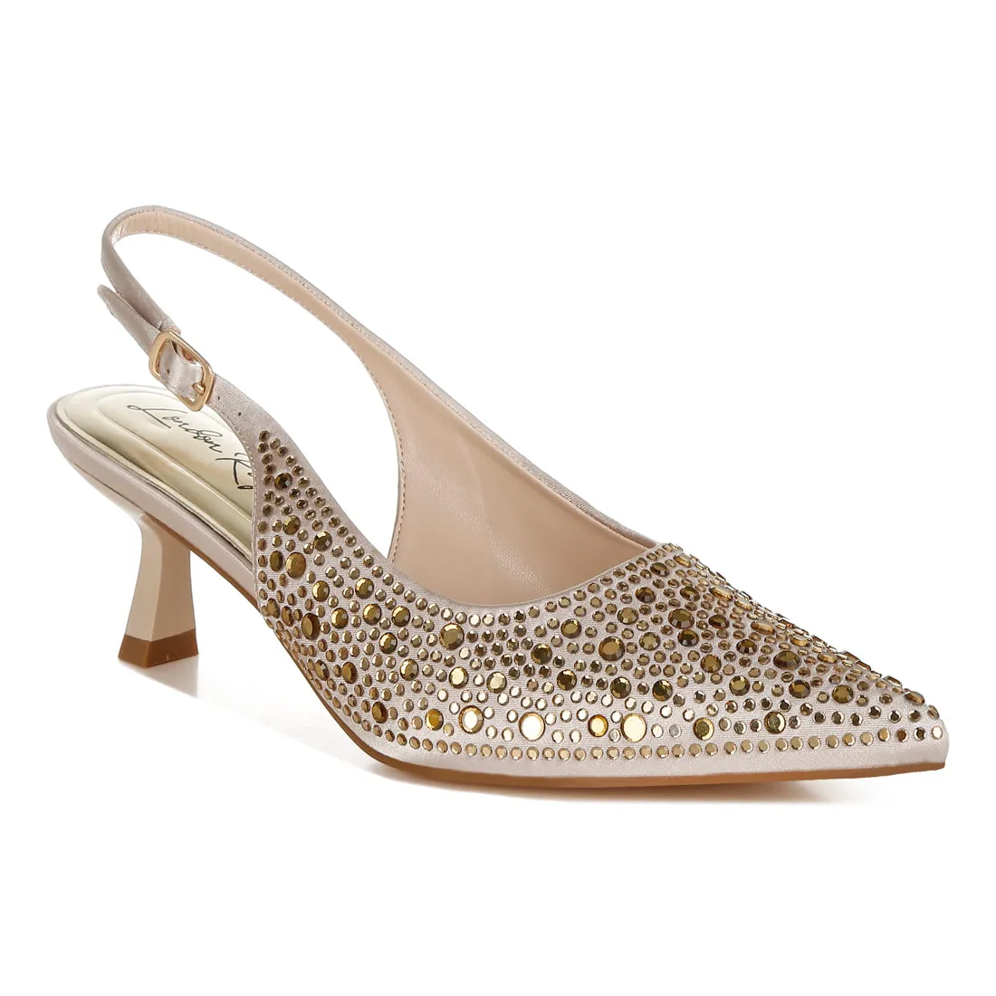 Pointed Toe Rhinestone Slingbacks