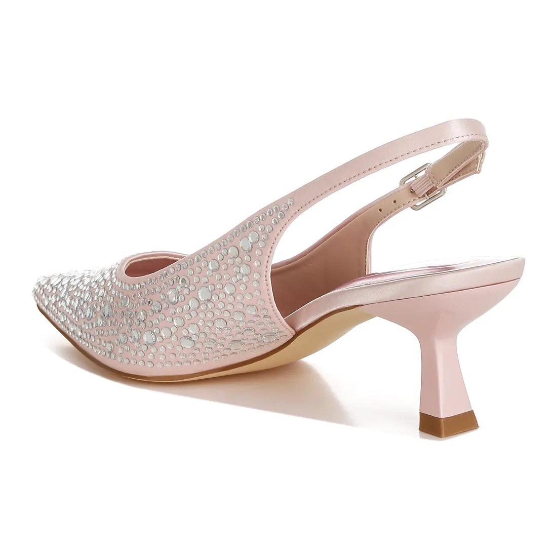 Pointed Toe Rhinestone Slingbacks