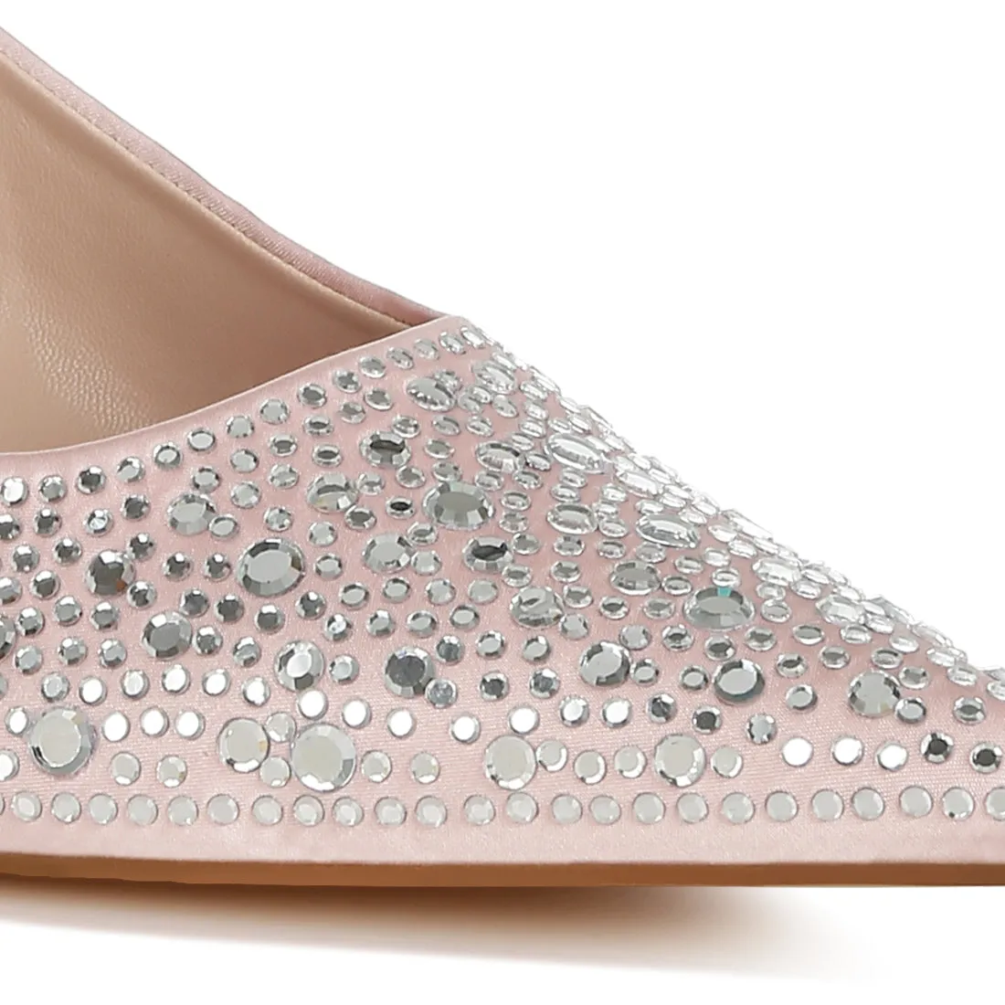 Pointed Toe Rhinestone Slingbacks