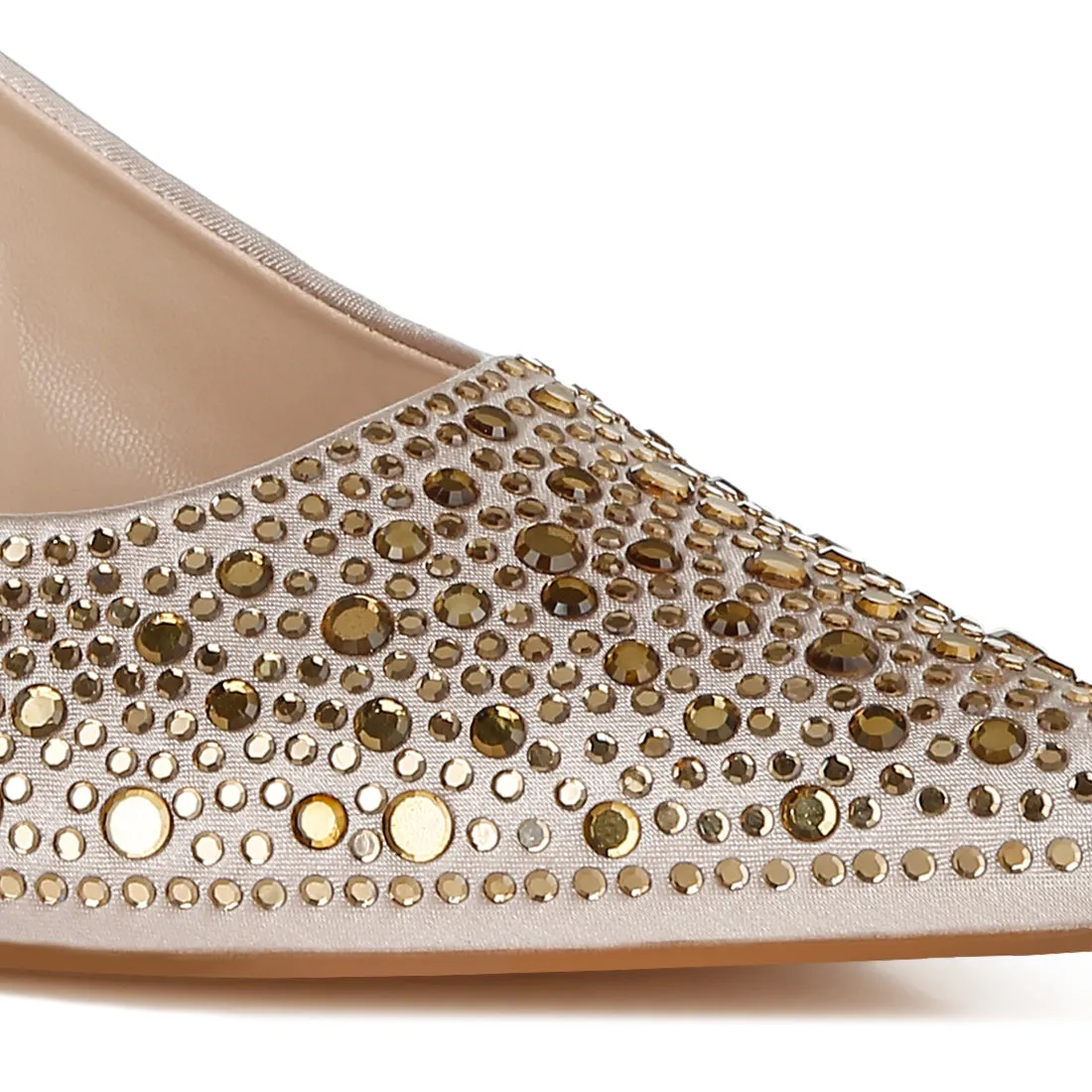 Pointed Toe Rhinestone Slingbacks