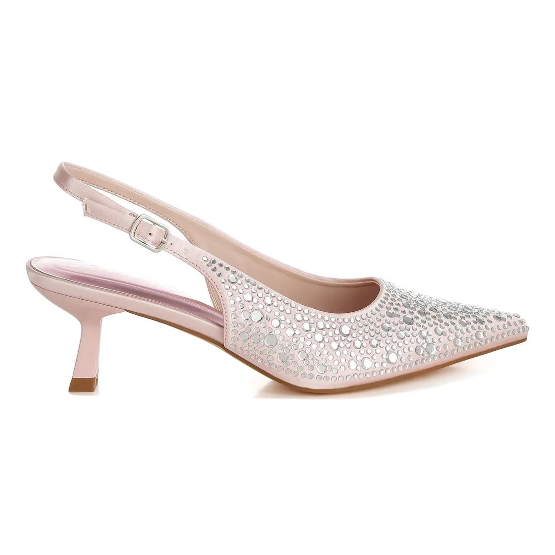 Pointed Toe Rhinestone Slingbacks