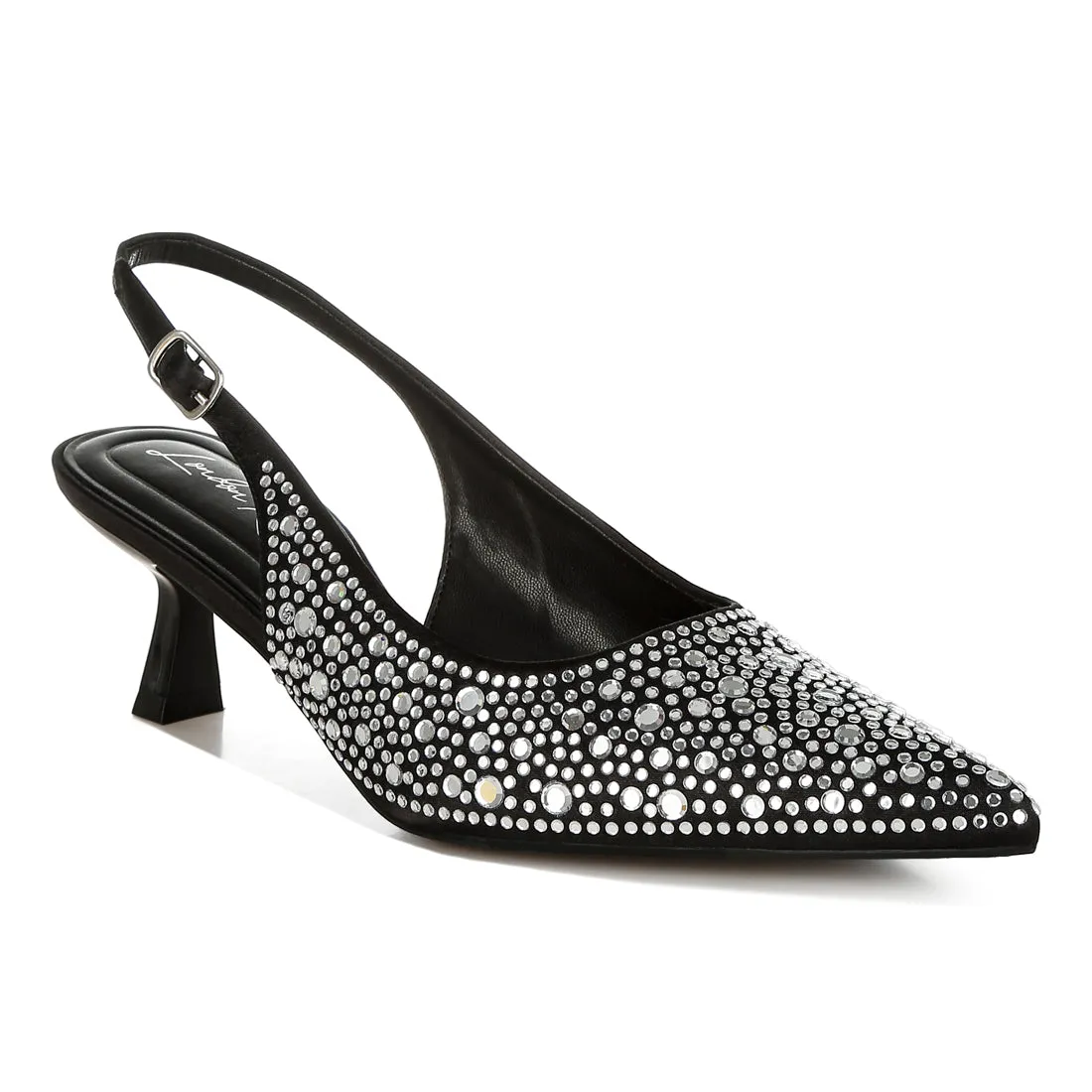 Pointed Toe Rhinestone Slingbacks