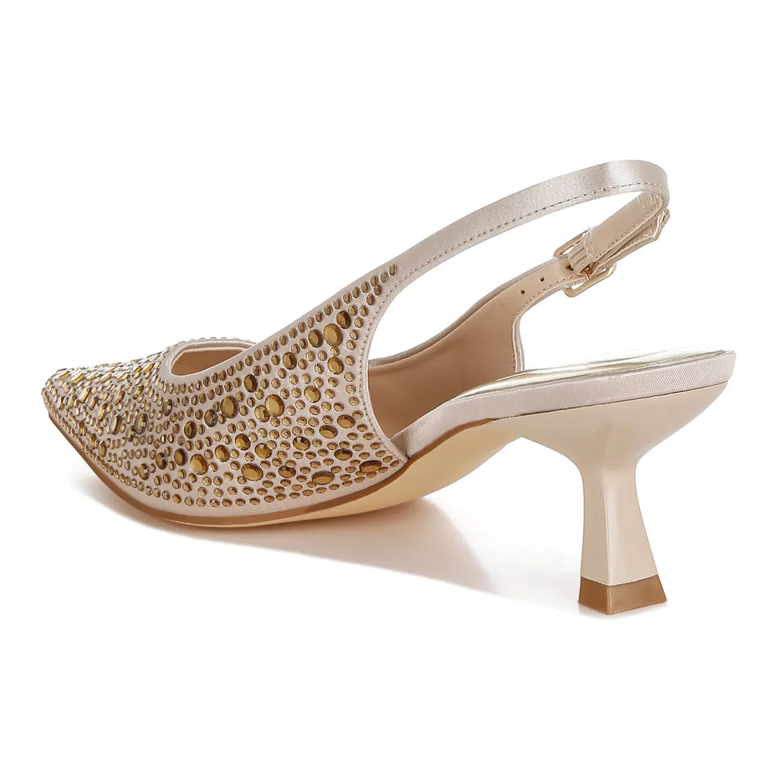 Pointed Toe Rhinestone Slingbacks