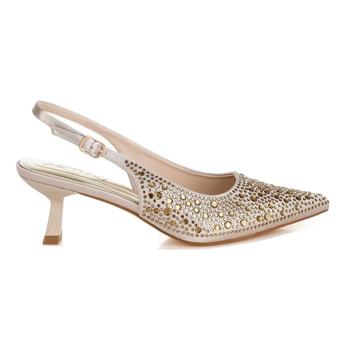 Pointed Toe Rhinestone Slingbacks
