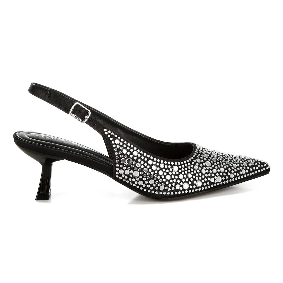 Pointed Toe Rhinestone Slingbacks