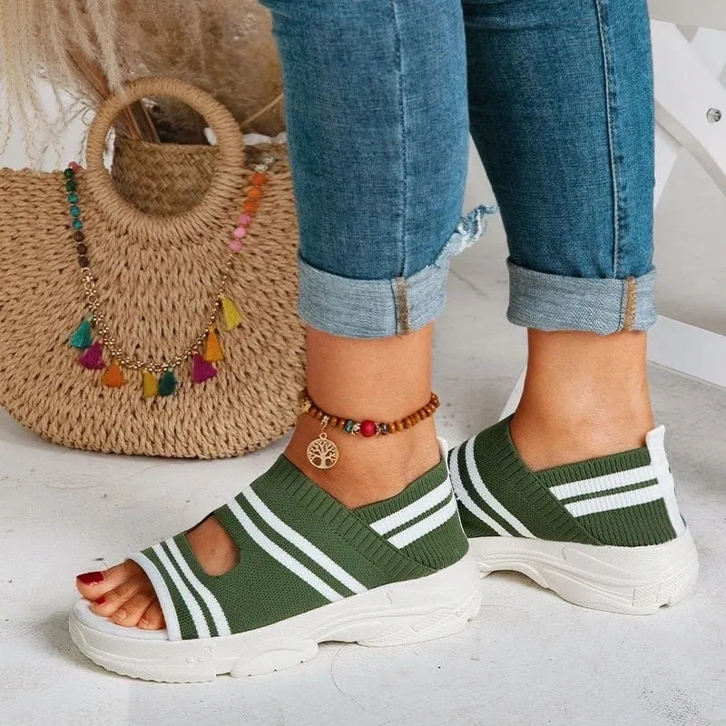 "Bele" Plateausandalen aus Canvas