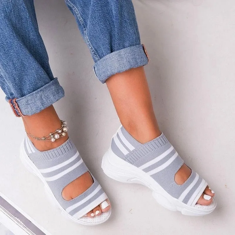 "Bele" Plateausandalen aus Canvas