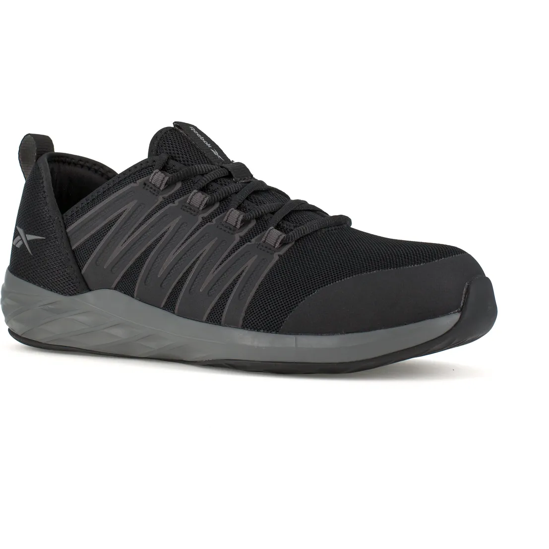Reebok Men's Astroride Steel Toe Athletic Work Shoe- Black/Grey- RB2211
