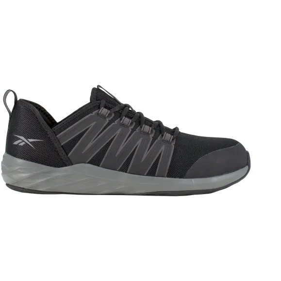 Reebok Men's Astroride Steel Toe Athletic Work Shoe- Black/Grey- RB2211