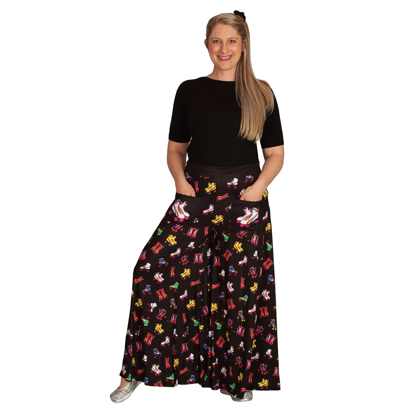 Retro Skates Wide Leg Pants With Pockets