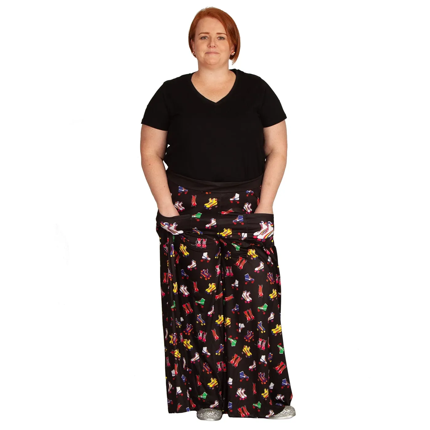 Retro Skates Wide Leg Pants With Pockets
