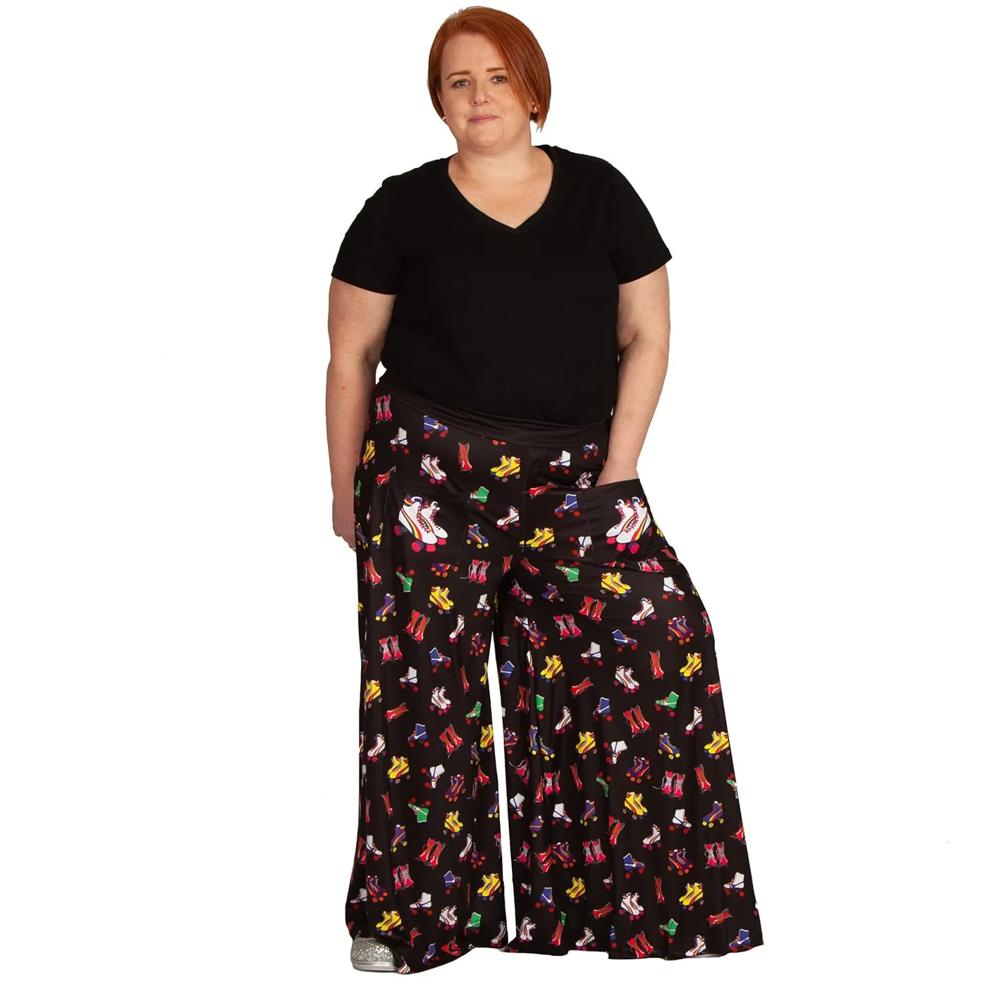 Retro Skates Wide Leg Pants With Pockets