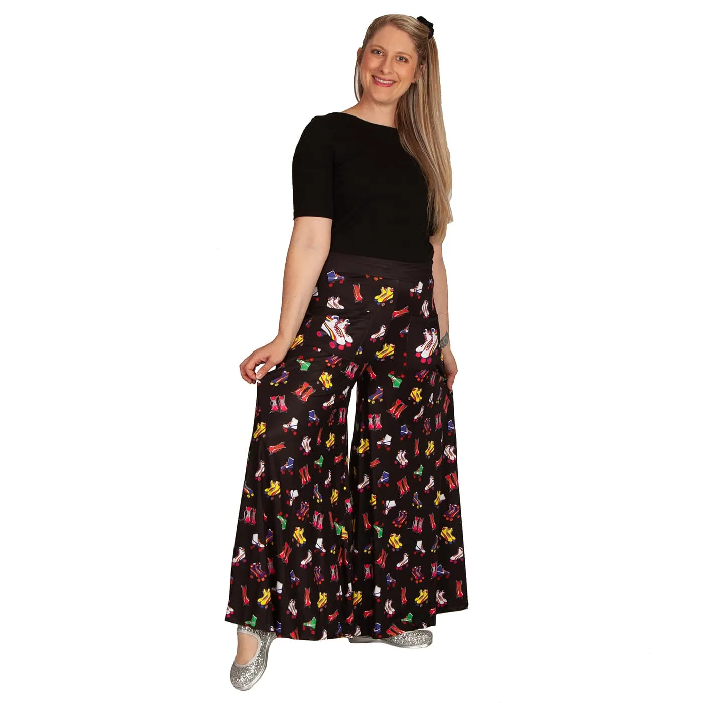 Retro Skates Wide Leg Pants With Pockets
