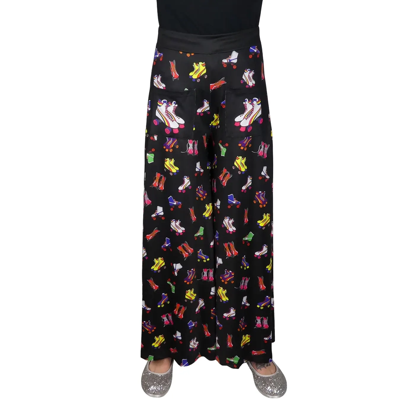 Retro Skates Wide Leg Pants With Pockets