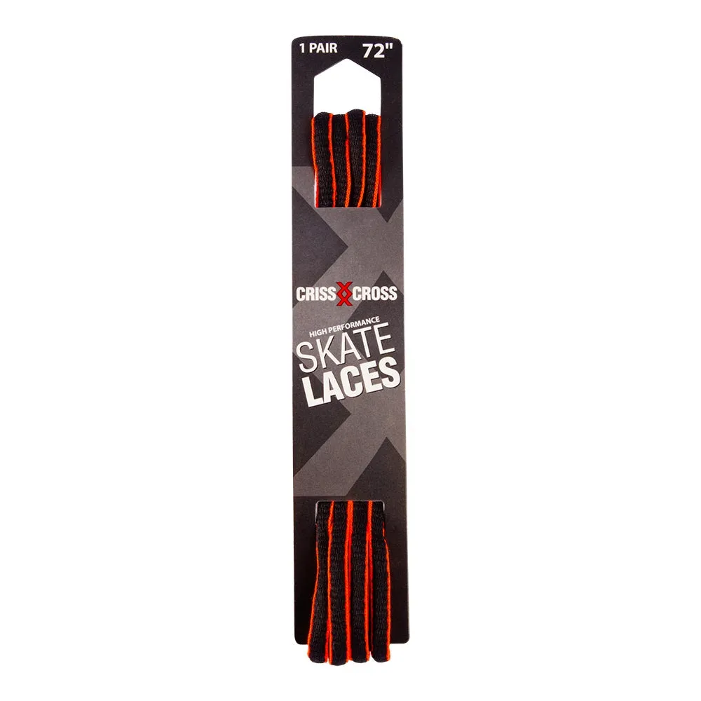 Riedell Criss Cross Skate Laces Skinny 3/8″ Width - Black/Orange