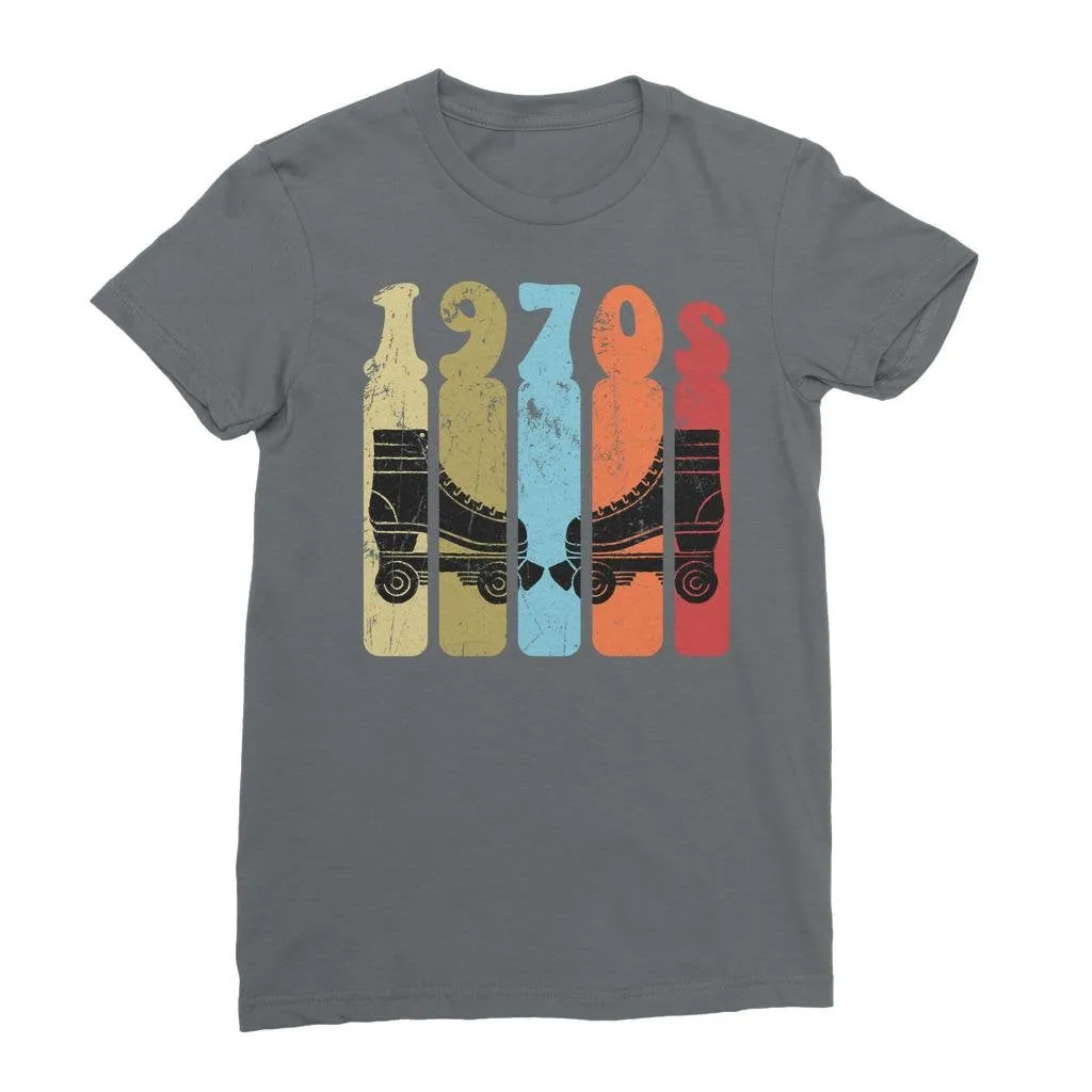 Roller Skates 70s Disco Derby Retro Vintage Worn Classic Women's T-Shirt