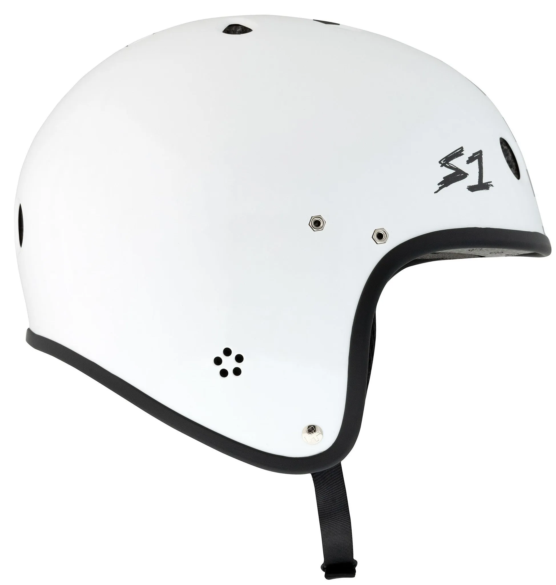 S1 Retro Lifer E-Helmet - White Gloss/Checkers