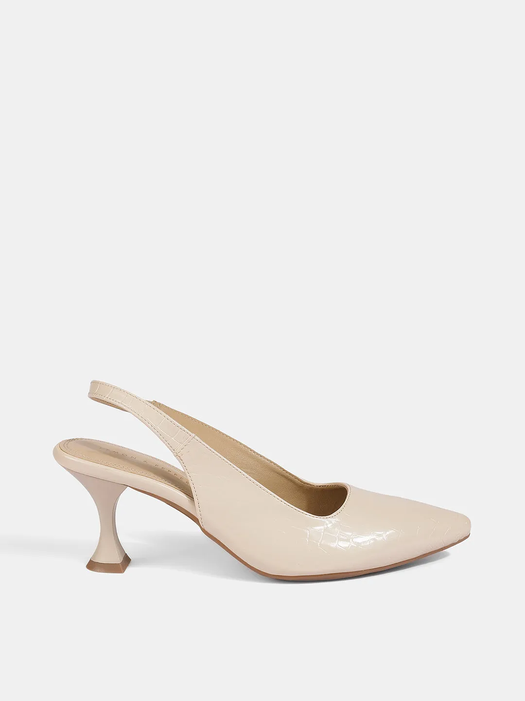 Sling Back Cream Kitten Heels