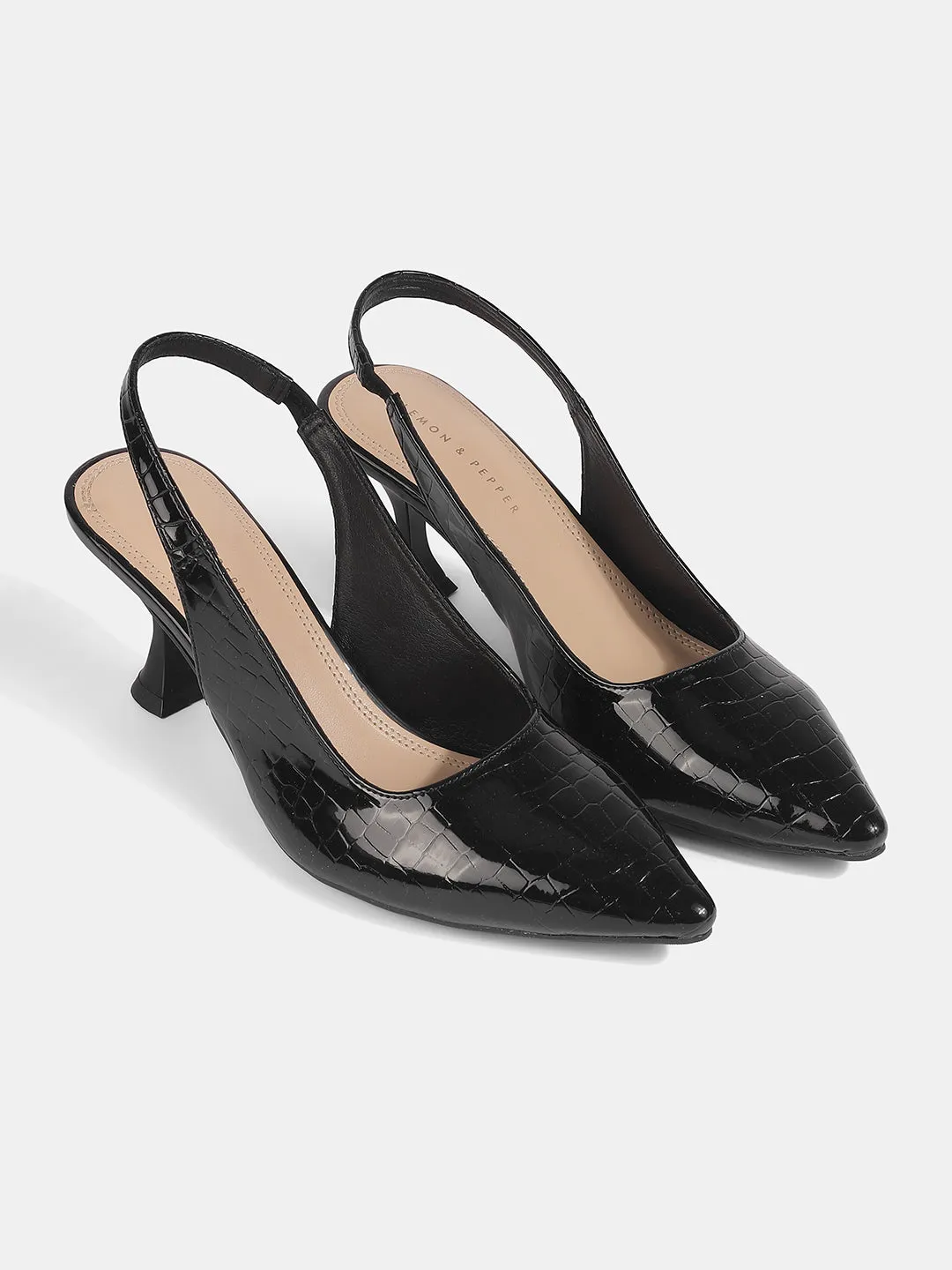 Sling Back Cream Kitten Heels