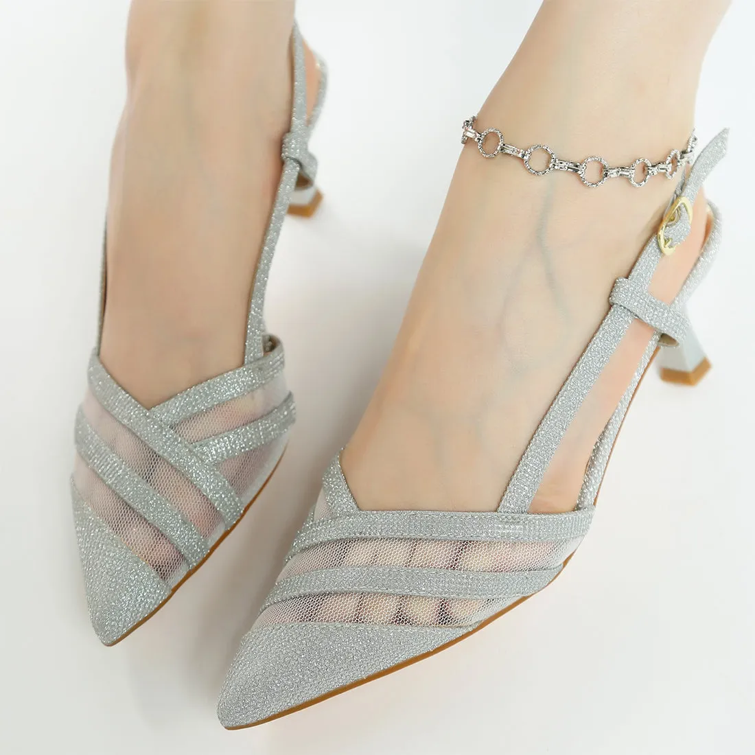 Slingback Kitten Heel Sandals