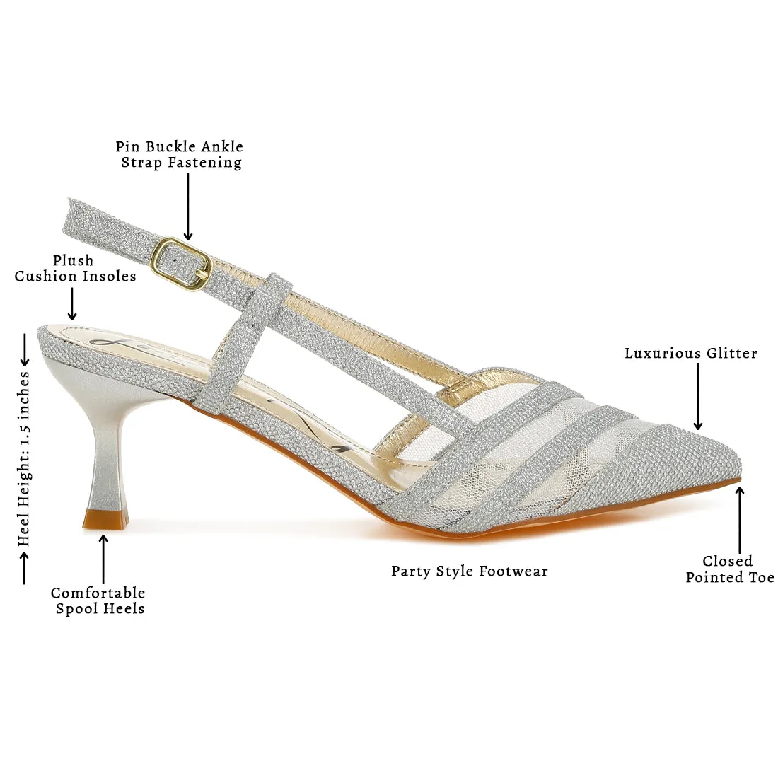 Slingback Kitten Heel Sandals
