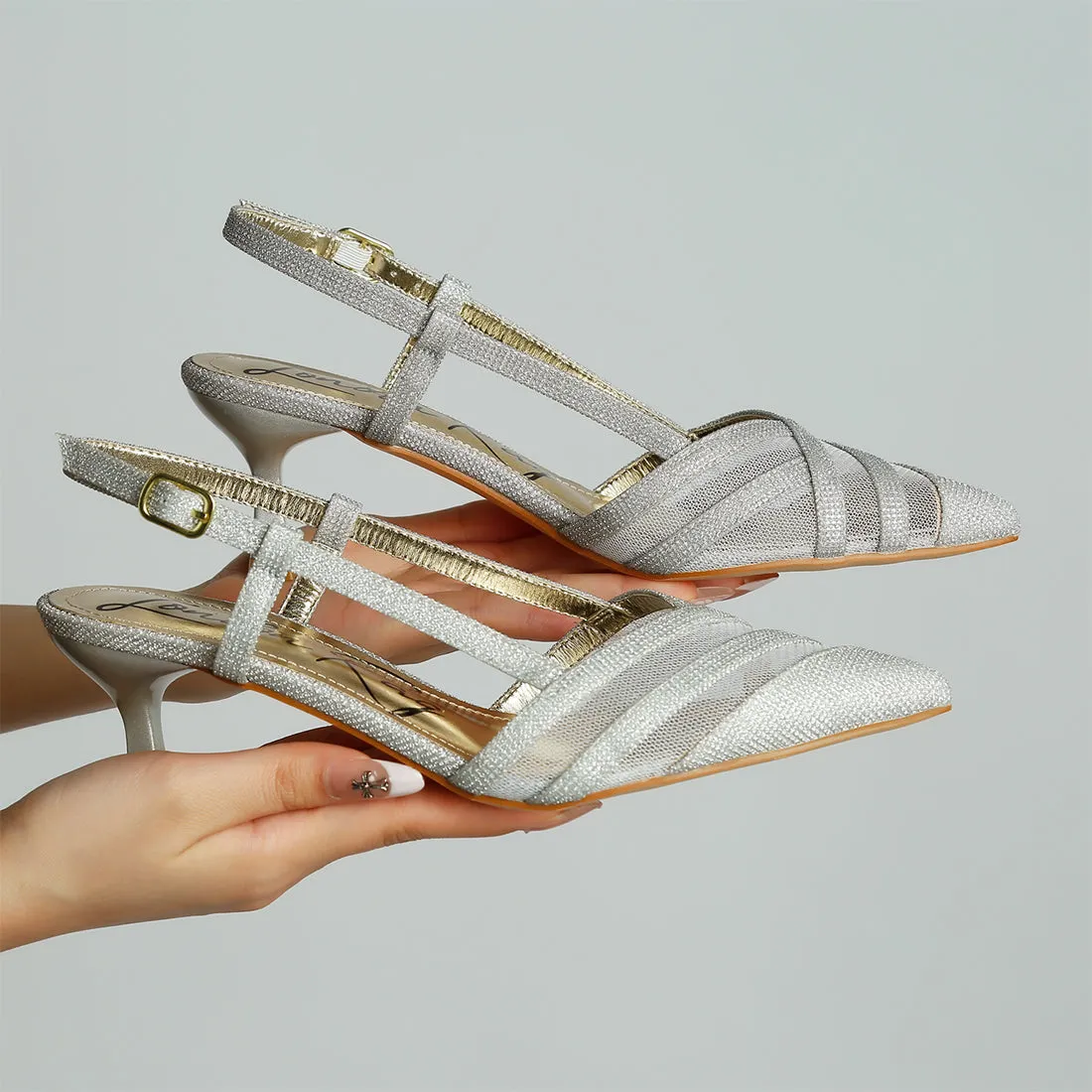 Slingback Kitten Heel Sandals