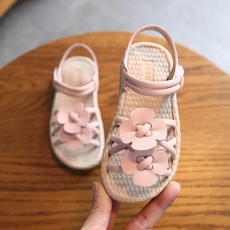 Soft Flower Decor Sandals for Toddler Girl