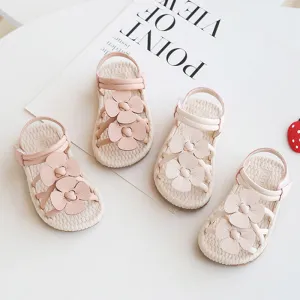 Soft Flower Decor Sandals for Toddler Girl