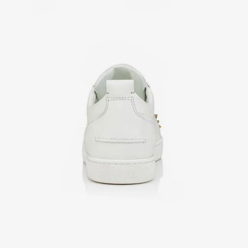 Studded White Sneakers with Metallic Accents