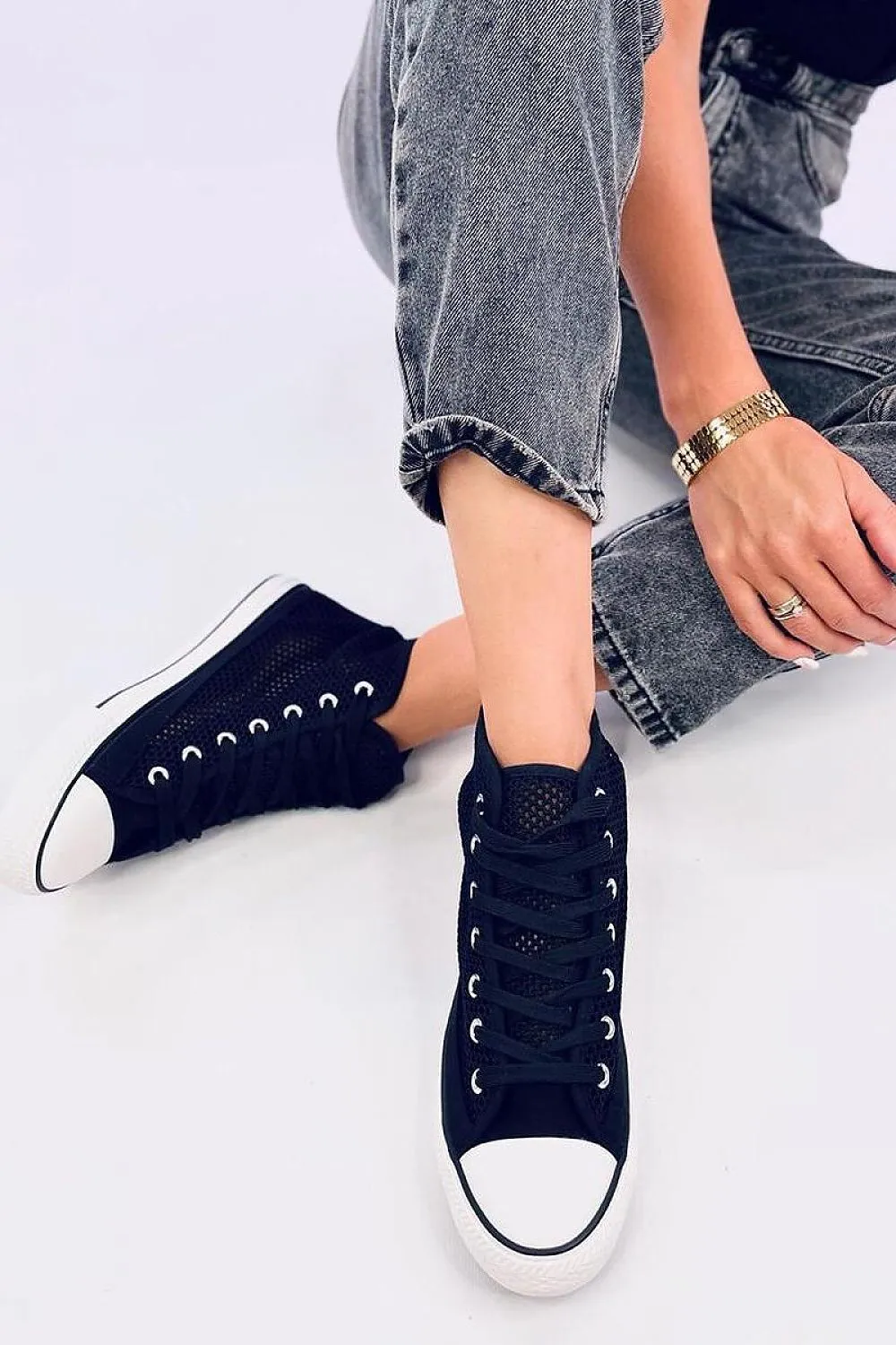 TEEK - Black Mesh Sneakers
