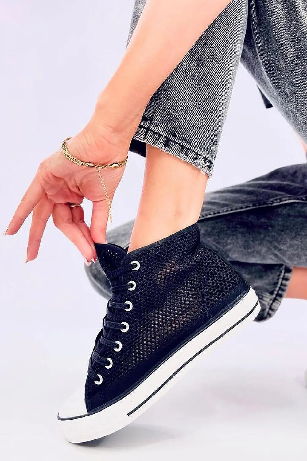 TEEK - Black Mesh Sneakers
