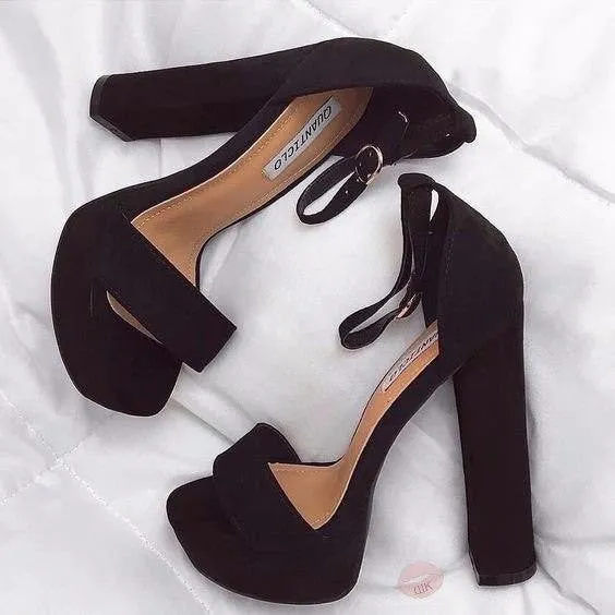 The Velvet Leather Ultra Thick high heel