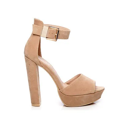 The Velvet Leather Ultra Thick high heel