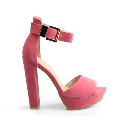 The Velvet Leather Ultra Thick high heel