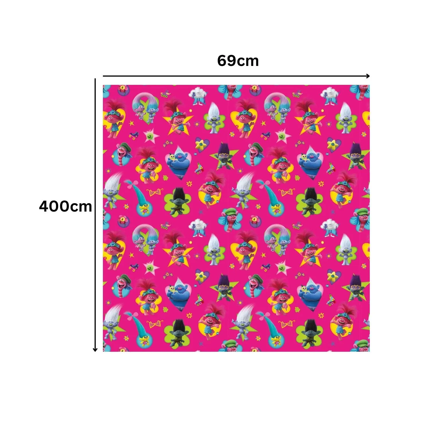 Trolls World Tour 4m Roll Wrapping Paper