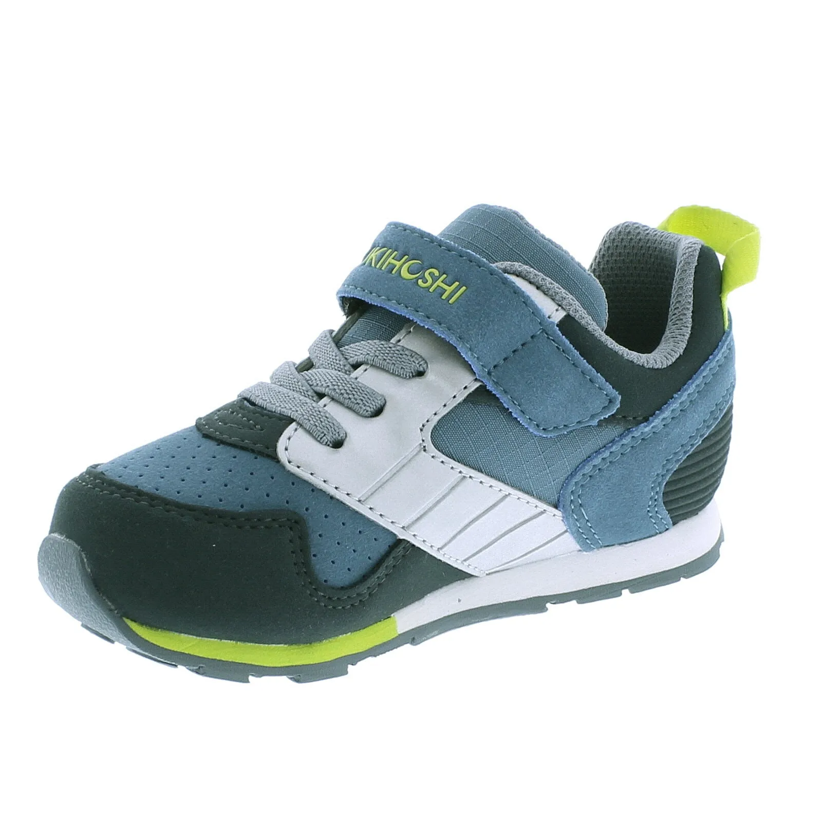 Tsukihoshi Child (Sizes 7 to 13) Racer Sneaker - Sea/Lime