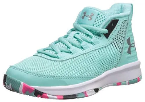 Under Armour Girls' Pre School Jet 2018 Basketball Shoe, Mermaid (300)/Black, 10.5K M US Little Kid