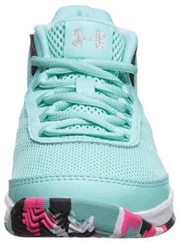 Under Armour Girls' Pre School Jet 2018 Basketball Shoe, Mermaid (300)/Black, 10.5K M US Little Kid